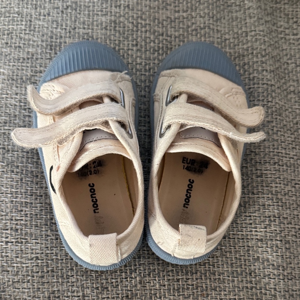 Kids Beige and Blue Shoes